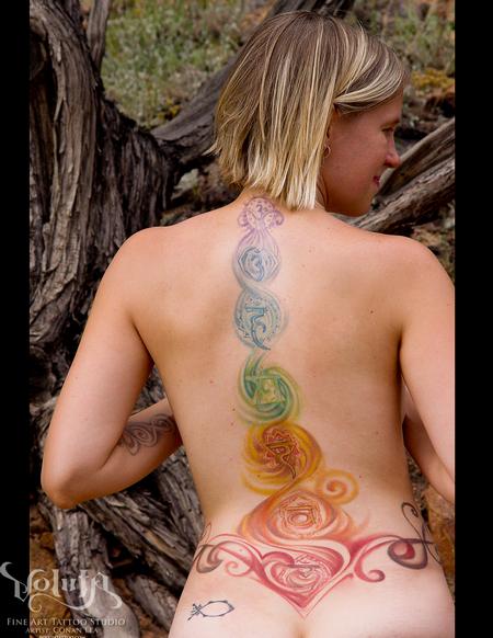 Tattoos - Spinal Chakra Tattoo - 75880